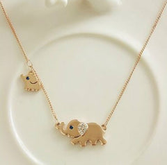 Cute Elephant Crystal Chain Necklace