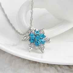 Crystal Snowflake Zircon Flower Necklace