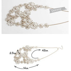 Multilayer Pendants Rhinestone Flower Necklace