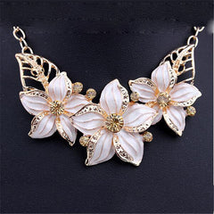 Enamel Flower African Maxi Statement Jewelry Set