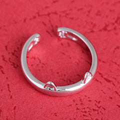 Silver Plated Cat Ear Ring