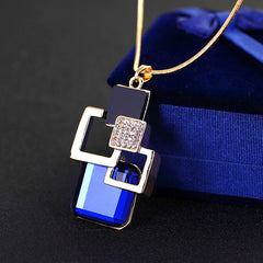 Geometric Big Crystal Stone Pendant Necklace