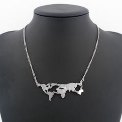 World Map Pendant Necklace