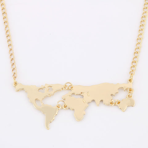 World Map Pendant Necklace