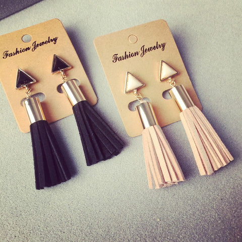 Vintage Triangle Tassel Drop Earrings