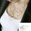 Multilayer Pendants Rhinestone Flower Necklace