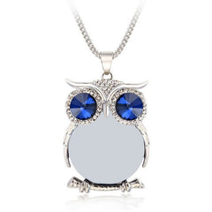 Rhinestone Crystal Owl Necklace