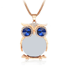 Rhinestone Crystal Owl Necklace