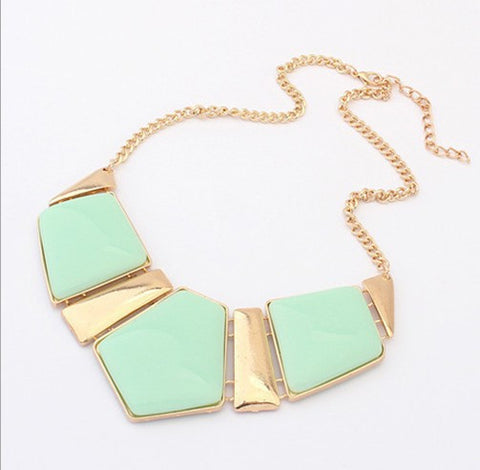 Big Imitation Gem Stone Necklace